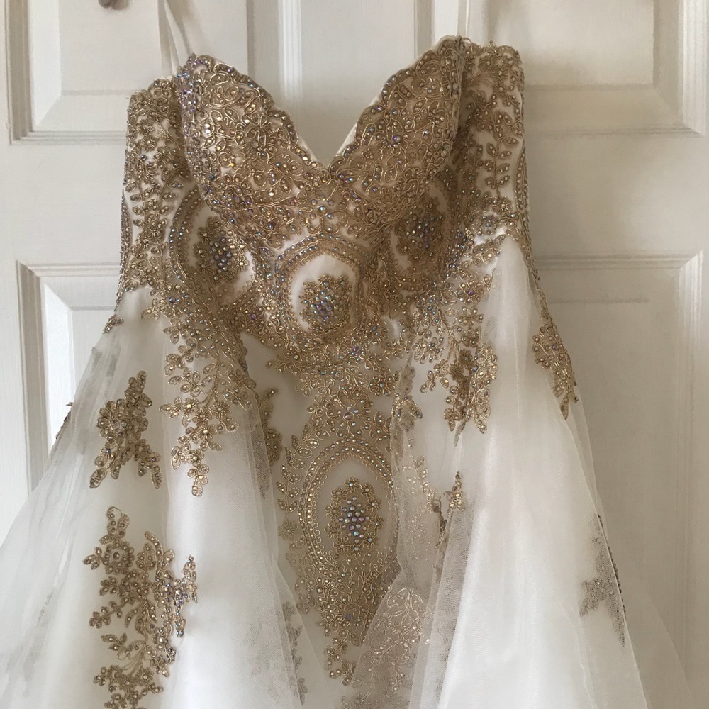 White Embellished Homecoming/ Prom dress